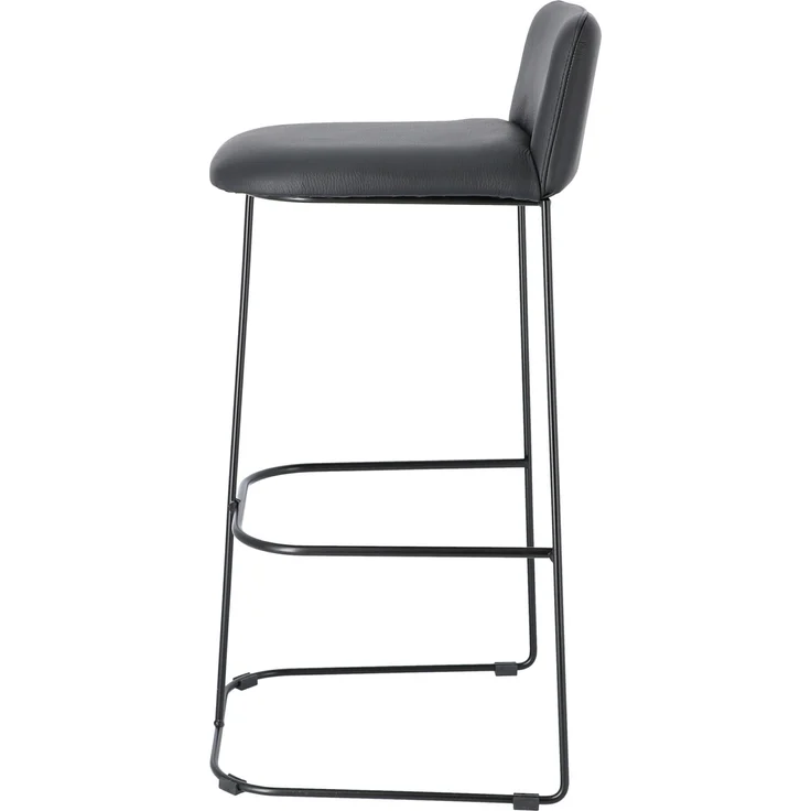 Barhocker Ragno aus Leder, Schwarz, 39 x 43 x 88 cm – Bild 3