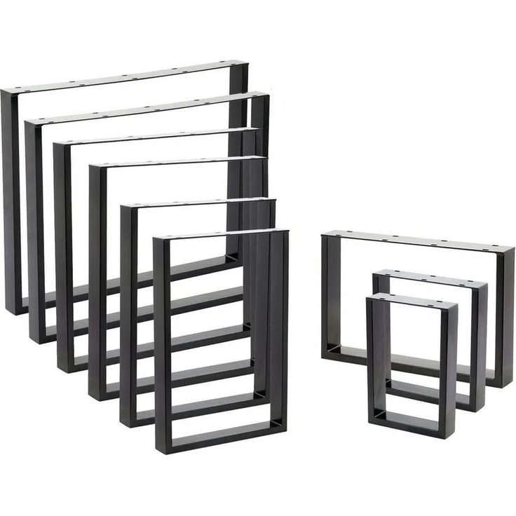 VENDOMNIA Möbelkufe Tischgestell - 2er Set, aus Stahl, Größenwahl, (Schwarz, Grau oder Industrial, Tischbeine, Tischkufen, Metall Kufengestell, Tischuntergestell) – Bild 5