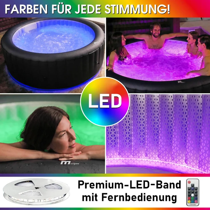 BRAST aufblasbarer Whirlpool 'MSpa Aurora', Ø 204 x 70 cm, für 6 Personen, mit LED-Beleuchtung – Bild 4