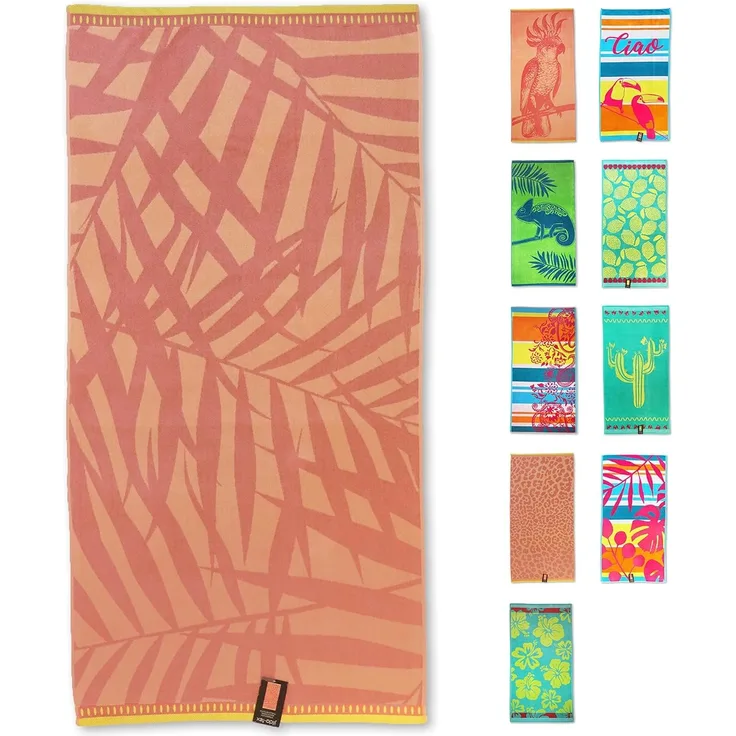 jilda-tex Strandtuch Simple Leaves, mit Palmenmotiv