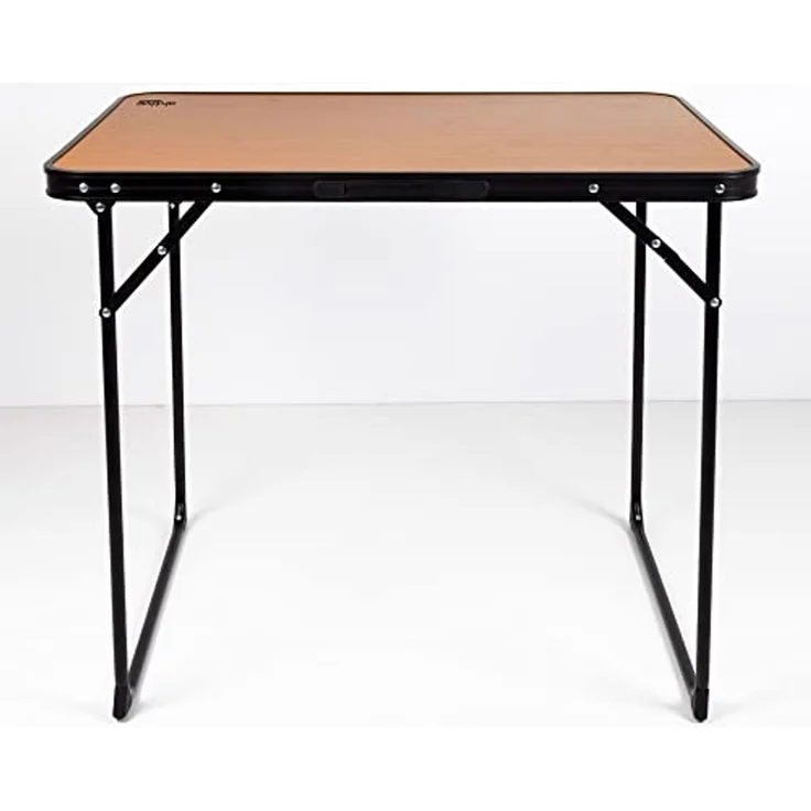 AKTIVE Hoher Klapptisch, 80 x 60 x 67 cm, Kippschutz, Stahlrahmen, MDF-Tischplatte in Bambusoptik, Tragegriff, Camping-, Strand-, Gartentische (63017) – Bild 3