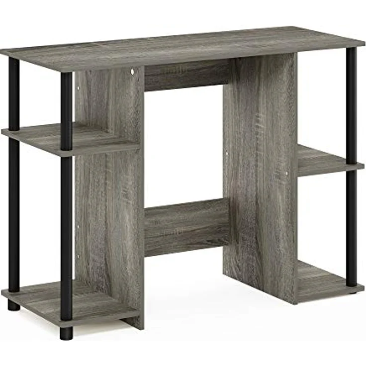 Furinno Jaya Compact Computerschreibtisch, Holz, French Oak Grey/Black, 39,5 x 97,5 x 72,6 zm – Bild 6