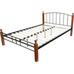 Homestyle4u Metallbett inkl. Lattenrost, Metall schwarz, 140x200 cm