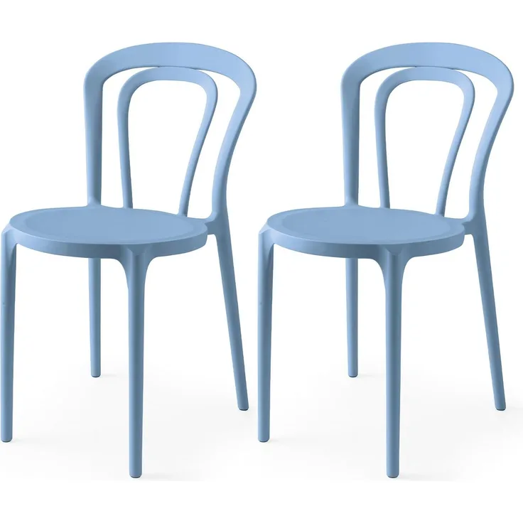Connubia, 2 Stühle KAFFÉ Polypropylen Sky Blue MATT