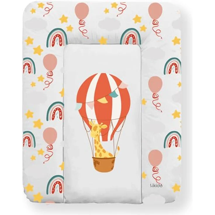 Kikido Wickelauflage 50x70 cm - Heißluftballon - Baby Wickelauflagen Wasserfest, Abwaschbar und Pflegeleicht - Wickelunterlage Weich Tragbare, Leicht zu Reinigen - Universal-Wickelauflage 50x70 – Bild 2