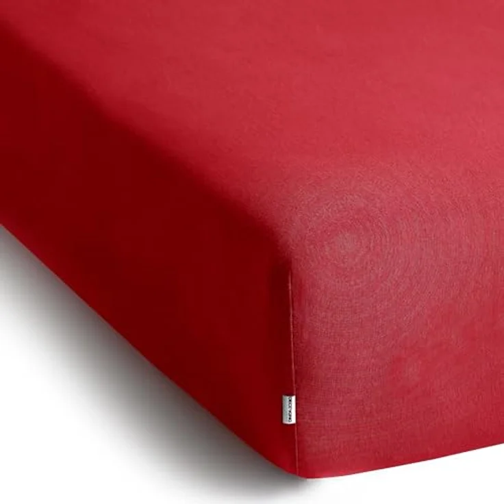 DecoKing Spannbettlaken 120x200 140x200 cm 100% gekämmte Baumwolle Rot Spannbetttücher Jersey Boxspringbett Amber 120x200 140x200 – Bild 4