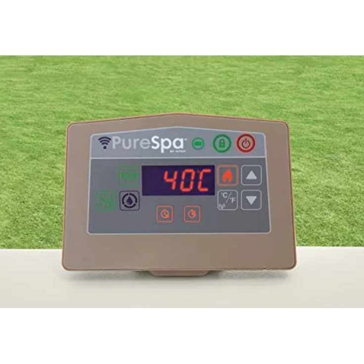 INTEX Quadratisches aufblasbares Spa Chevron Blasen - 4-Sitzer mit 140 Luftblasendüsen, 795L Kapazität, WLAN-Display und Chlorinator – Bild 6