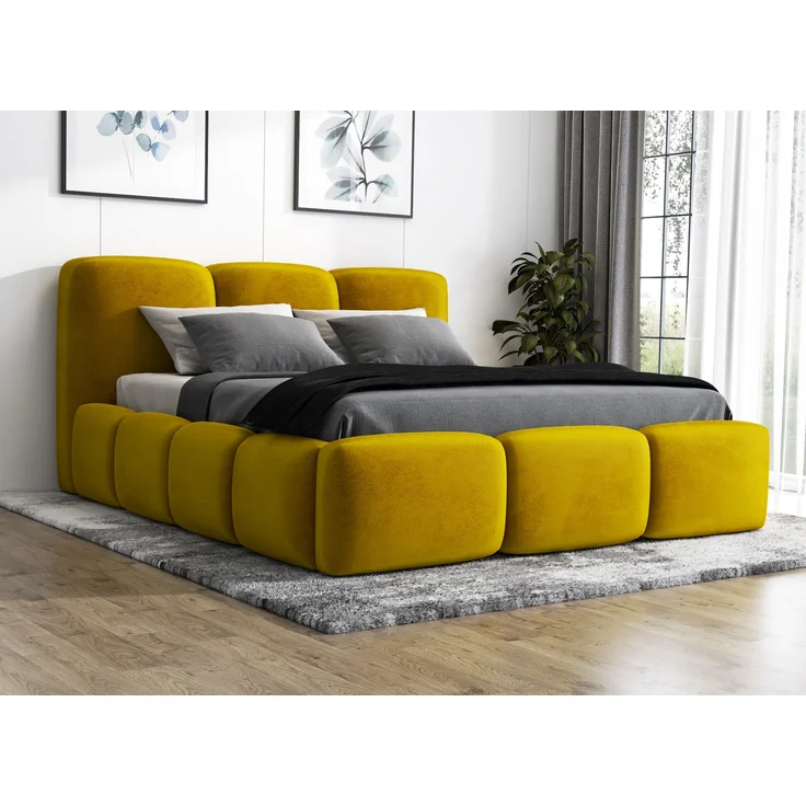 Polsterbett STAR 120x200 mit Matratze, Bettkasten und Lattenrost. Farbe: Bernesteigraun 34 – Bild 1