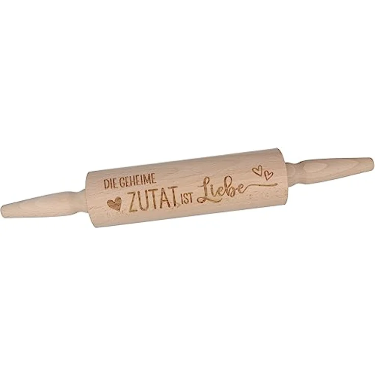 Spruchreif® Nudelholz Nudelholz mit Gravur, Teigroller aus Holz, Teigausroller Backzubehör, Nudelholz mit Prägung, tolle Geschenkidee – Bild 2