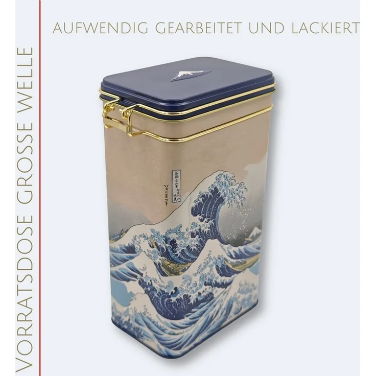 MediMuc Kaffeedose Kaffeedose Die Große Welle, Dose mit Bügelverschluss, Kaffeedose mit Dichtung