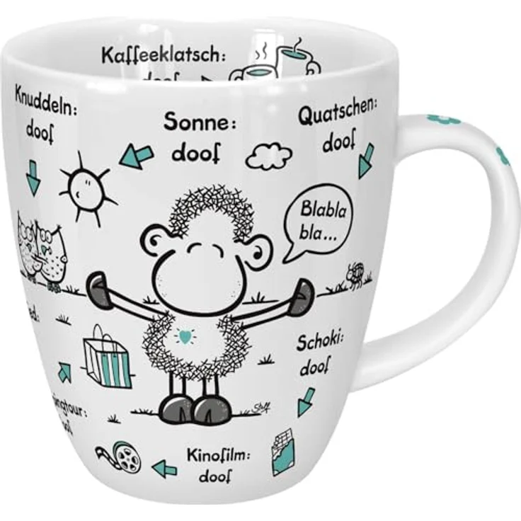 Sheepworld Tasse mit Motiv "Ohne Lieblingsmensch ist alles doof" | Porzellan, 45 cl | Tasse für Kaffee und Tee, Tasse mit Spruch | 46508 – Bild 3