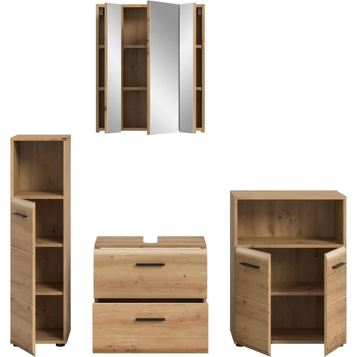 Badezimmer-Set >Ice< in artisan oak - 180x185x30cm (BxHxT) – Bild 4