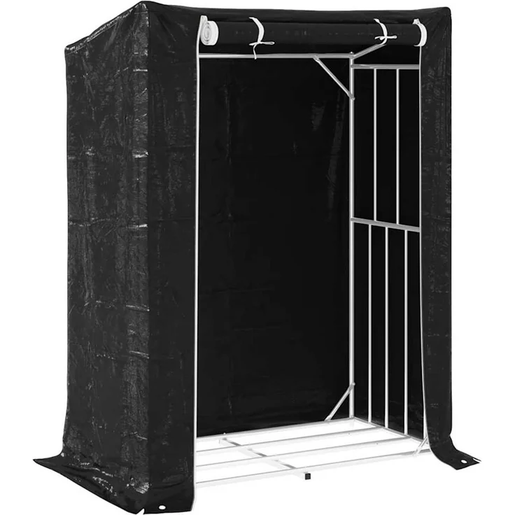 vidaXL Brennholzregal mit Regenschutz 150x80x200 cm Verzinkter Stahl 4104954 – Bild 2