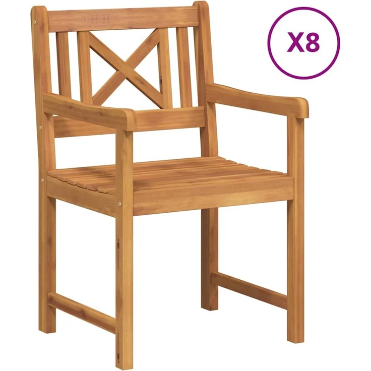 vidaXL Gartenstuhl 8 pcs 56 x 56 x 90 cm Massivholz Akazie 3324848 – Bild 1