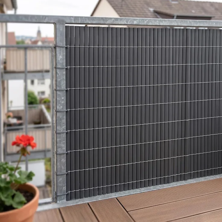 PVC Sichtschutzmatte Cefalu 100x300 cm 19mm Anthrazit [casa. pro]
