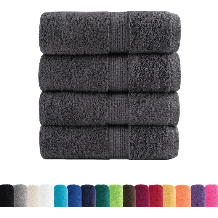 vidaXL Premium Gästetücher SOLUND 4 Stk. Anthrazit 30x50 cm 600 g/m² 137153 – Bild 2