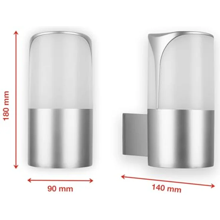 TELEFUNKEN Außenlampe IP44, Wandleuchte für Außen, E27 max. 12W, Silberfarbig, kompakt 180x90x140 mm, 320304TF – Bild 3