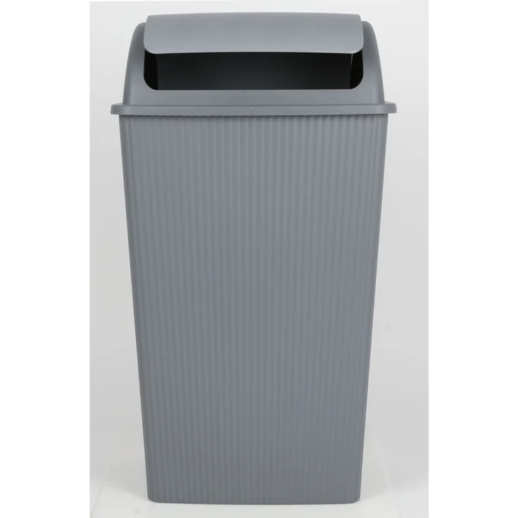 12x Schwingdeckeleimer 45 Liter grau ca. 40x30x70 cm großer Abfalleimer aus Kunststoff für Haushalt Büro Gewerbe – Bild 6