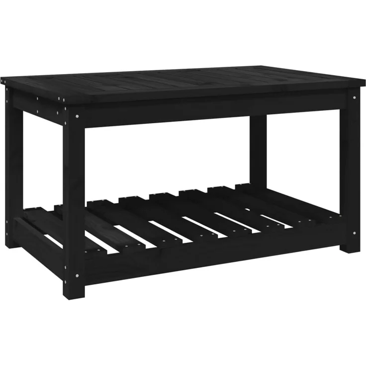 Gartentisch, Balkontisch, Beistelltisch Schwarz 82,5x50,5x45 cm Massivholz Kiefer – Bild 2