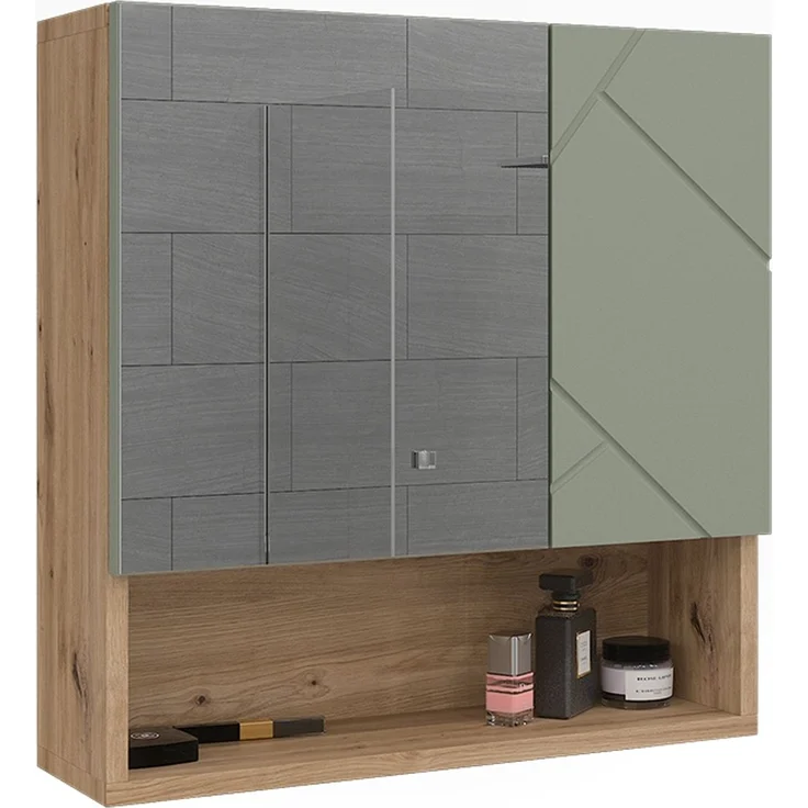 Spiegelschrank Irma Salbeigrün 54x55 cm Vicco – Bild 5
