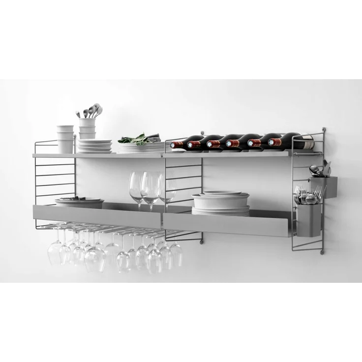 String System Regalboden Metall hohe Kante Weiß 58/7/30 – Bild 2