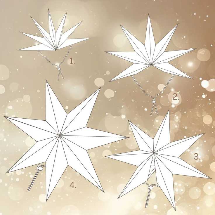 Casaria LED Weihnachtsstern mit Ständer Beleuchtet 60 cm creme Papierstern Weihnachten Weihnachtsdeko Leuchtstern Dekostern Adventsstern – Bild 6