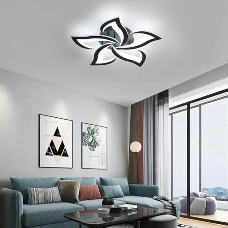 Comely Deckenlampe Led, Deckenleuchte Dimmbar, 40W 4200LM 3000k-6500k Mit Fernbedienung/APP, Moderne Deckenlampe für Wohnzimmer, Schlafzimmer, Kinderzimmer,Schwarz – Bild 6