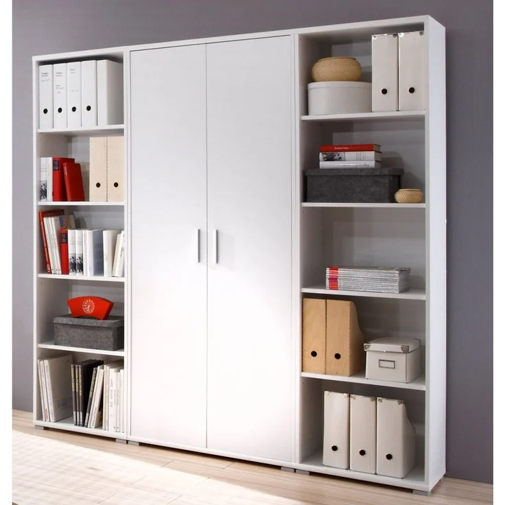 Büro-Set >Clermont< in Weiß - 184x186x35cm (BxHxT) – Bild 3