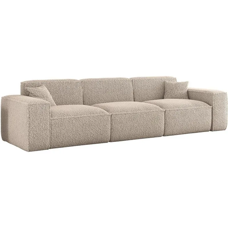 Sofa Designersofa CELES PREMIUM 3-Sitzer in Stoff Sven Cappuccino