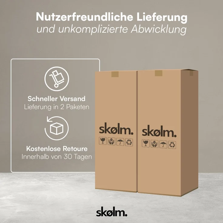 skølm 'Lofn' Modulares Sofa 2 Sitzer, 200x100 cm, Vollschaumcouch mit Metallgestell, Cord dunkelgrau, Schlafsofa vakuumverpackt, kein Aufbau erforderlich – Bild 8
