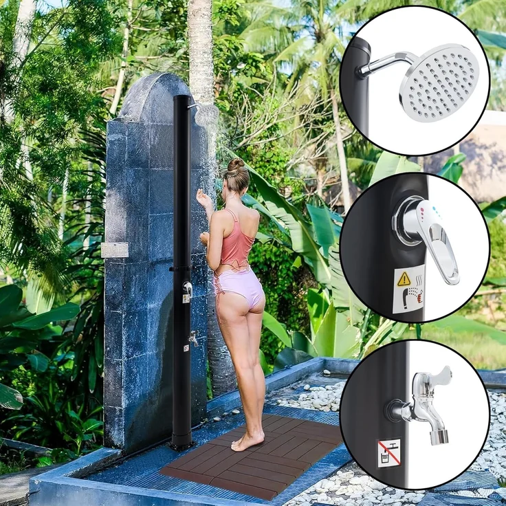 Solardusche Frerievn mit Fußdusche 215 cm 18L [casa. pro] – Bild 2