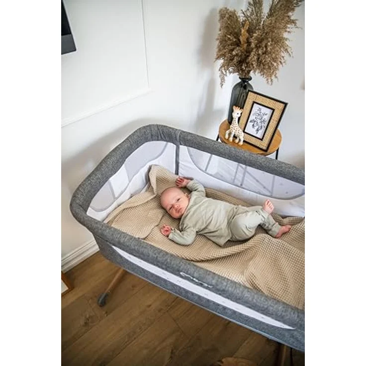Momi SMARTBED 4-in-1 Kinderbeistellbetten bis 15 kg, Beistellbett für Babys mit Matratze, Höhenverstellbar – Bild 26