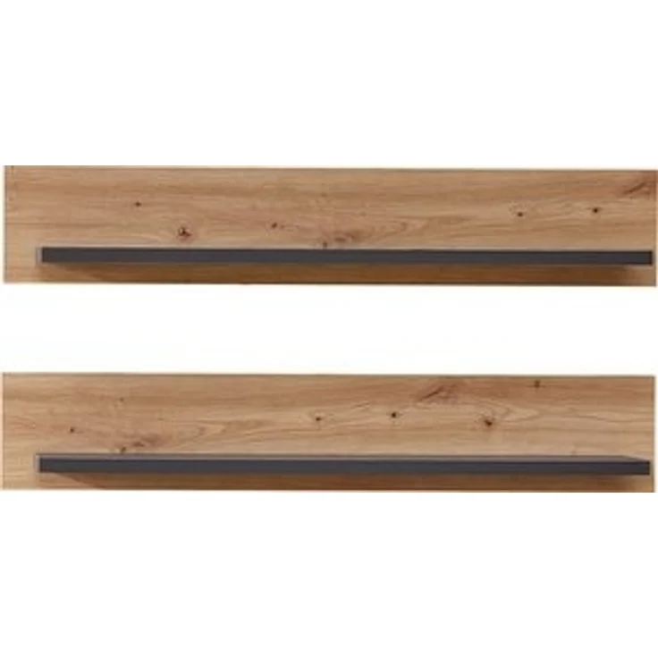 Stella Trading Memphis 2er Set Wandboard in Artisan Eiche Optik, Graphit FSC-Zertifiziert - Vielseitig einsetzbare Wandregale mit LED-Beleuchtung - 100 x 15 x 23 cm (B/H/T) – Bild 6