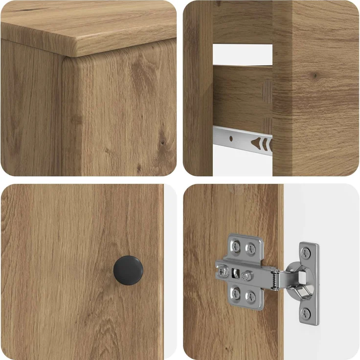 vidaXL 4-teiliges Badezimmer-Schrank-Set BREDA Artisan-Eiche 3417971 – Bild 8