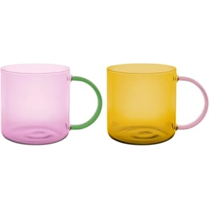 Remember Becher Glasbecher FRED 2er-Set rose-yellow, Glas, Remember Glasbecher FRED 2er-Set - rose-yellow