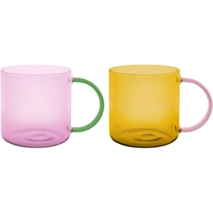 Remember Becher Glasbecher FRED 2er-Set rose-yellow, Glas, Remember Glasbecher FRED 2er-Set - rose-yellow – Bild 1