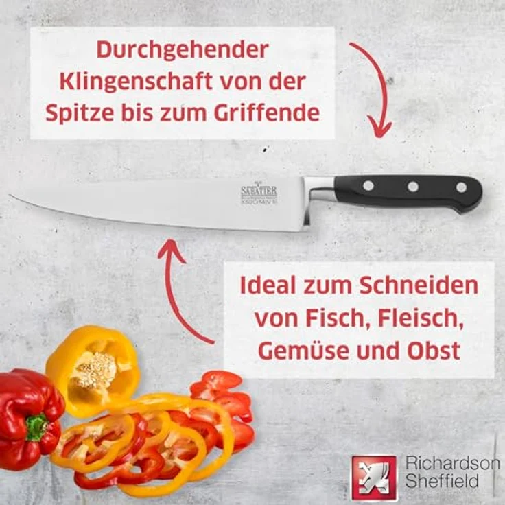 Richardson Sheffield V SABATIER Kochmesser 8" – Bild 4