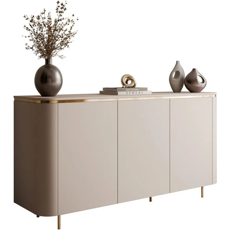 Lookway Kommode AVELINE 140 cm mit LED-Beleuchtung auf geraden Beinen – Bild 1