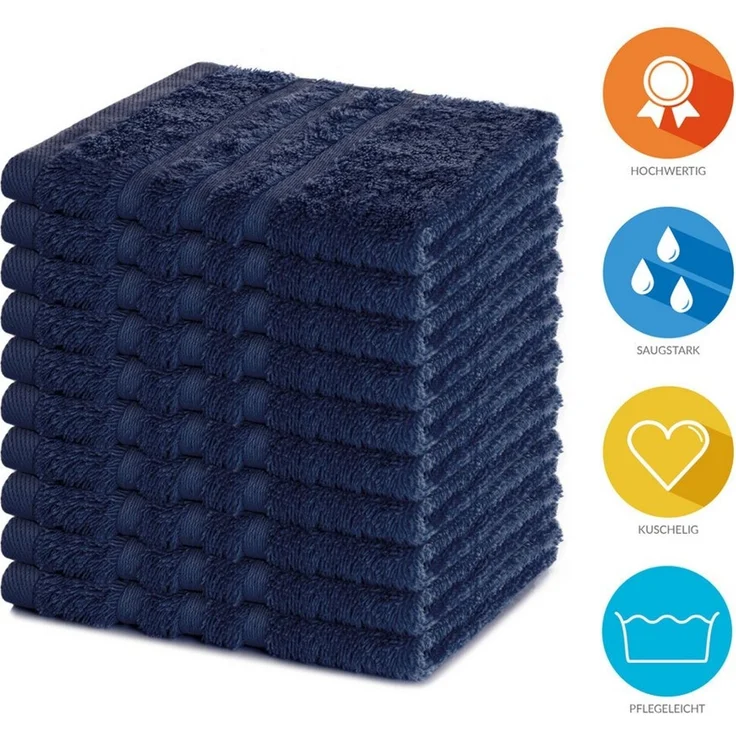 Lavea Seiftuch Elena, 30x30cm aus 100% Baumwolle, einzigartig weiche Seiftücher (Set, 10-St), ideal für die schonende Reinigung von Gesicht und Händen – Bild 2