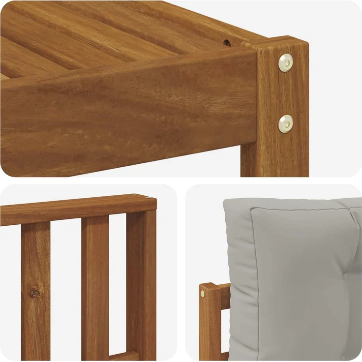 vidaXL Outdoor-Sofagarnitur 6 stk. 6-Sitzer Natur und Hellgrau 3367819 – Bild 6