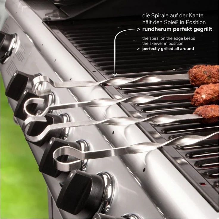 bremermann Grillspieß Grillspieße 10er Set, inkl. Aufbewahrungstasche // Edelstahl, 39 cm (10-St), inkl. 100 % Polyester-Tasche – Bild 3