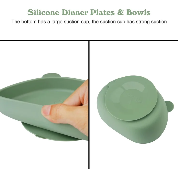 ABC Babygeschirr-Set, 4-teiliges Babygeschirr-Set, Baby-Essgeschirr-Set, Baby-Saugnapfschale, Babygeschirr, BPA-frei, spülmaschinen- und mikrowellengeeignet – Bild 3