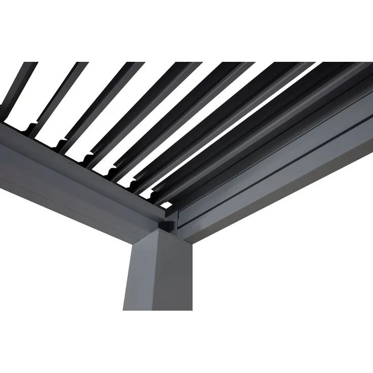 Mendler 'HWC-L46' Pergola, Regenrinne sturmfest, Aluminium anthrazit, 3x4 m – Bild 5