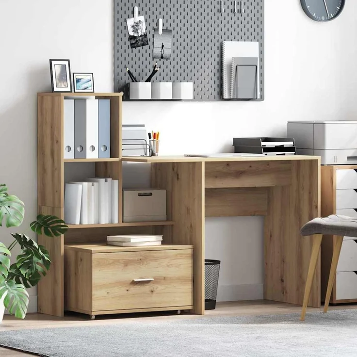 vidaXL Schubladenschrank Mit Rad Artisan-Eiche 55 x 45 x 31 cm 869313 – Bild 1