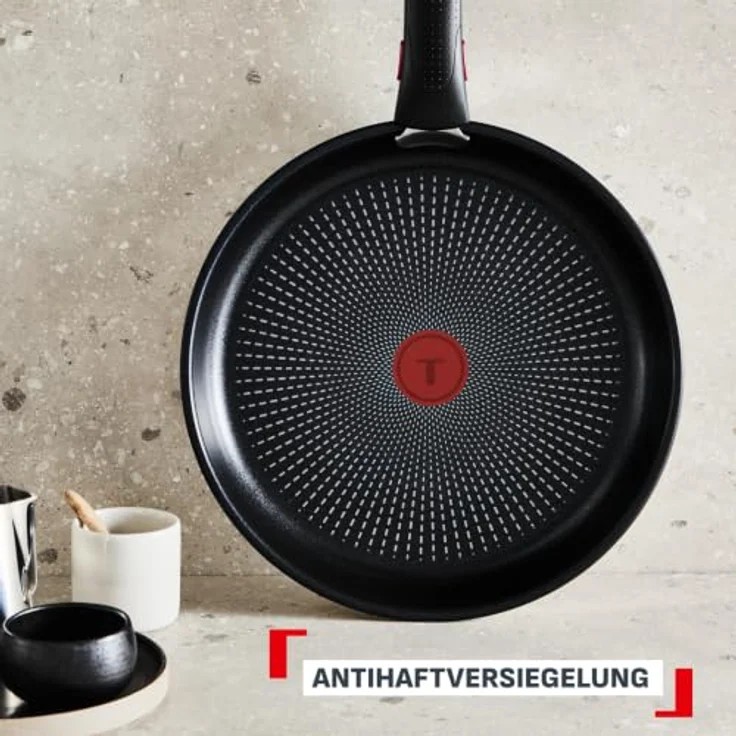 Tefal Ingenio Comfort Max 3-tlg. Pfannen-Set, Titanium Antihaftversiegelung, stapelbar, platzsparend, Thermo-Signal, für alle Herdarten, sicherer Griff, mühelose Reinigung, Edelstahl, L966S344 – Bild 6