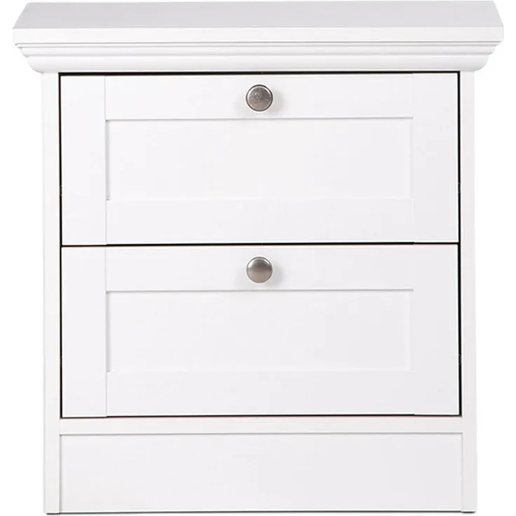 Nachttisch >Landsted< in Weiß - 50x50x35cm (BxHxT)
