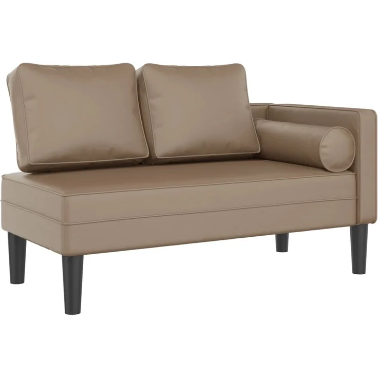vuidaXL Chaiselongue mit Kissen Cappuccino Kunstleder, 116,5 x 62 x 57,5 cm – Bild 1
