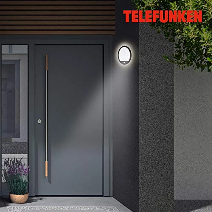 TELEFUNKEN LED Außenwandleuchte mit Bewegungsmelder und Dämmerungssensor, 15 Watt, 2.000 Lumen, 4.000 Kelvin, IP44, Rund, Weiß/Schwarz, Ø 28cm – Bild 4