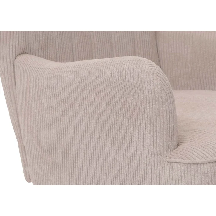 Lounge-Sessel HWC-K37, Cocktail-/Ohrensessel Polsterstuhl Retro Vintage Stoff Cord (290g/m²) ~ beige – Bild 8