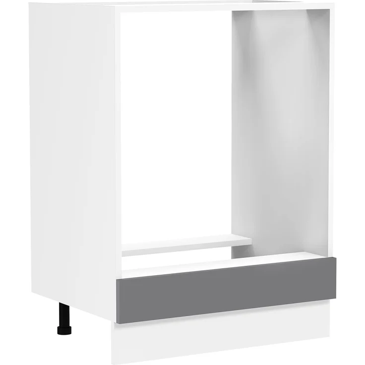 VCM Küchenmöbel Herdumbauschrank & Ofenschrank Fasola 919315 Weiß / Anthrazit H. 82 x B. 60 x T. 46 cm – Bild 1